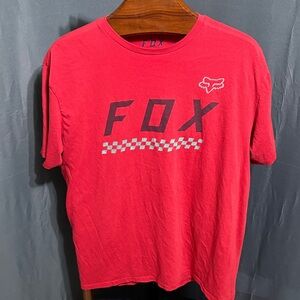 Fox Red Moto Tee with Checkered Logo Size Mens XL